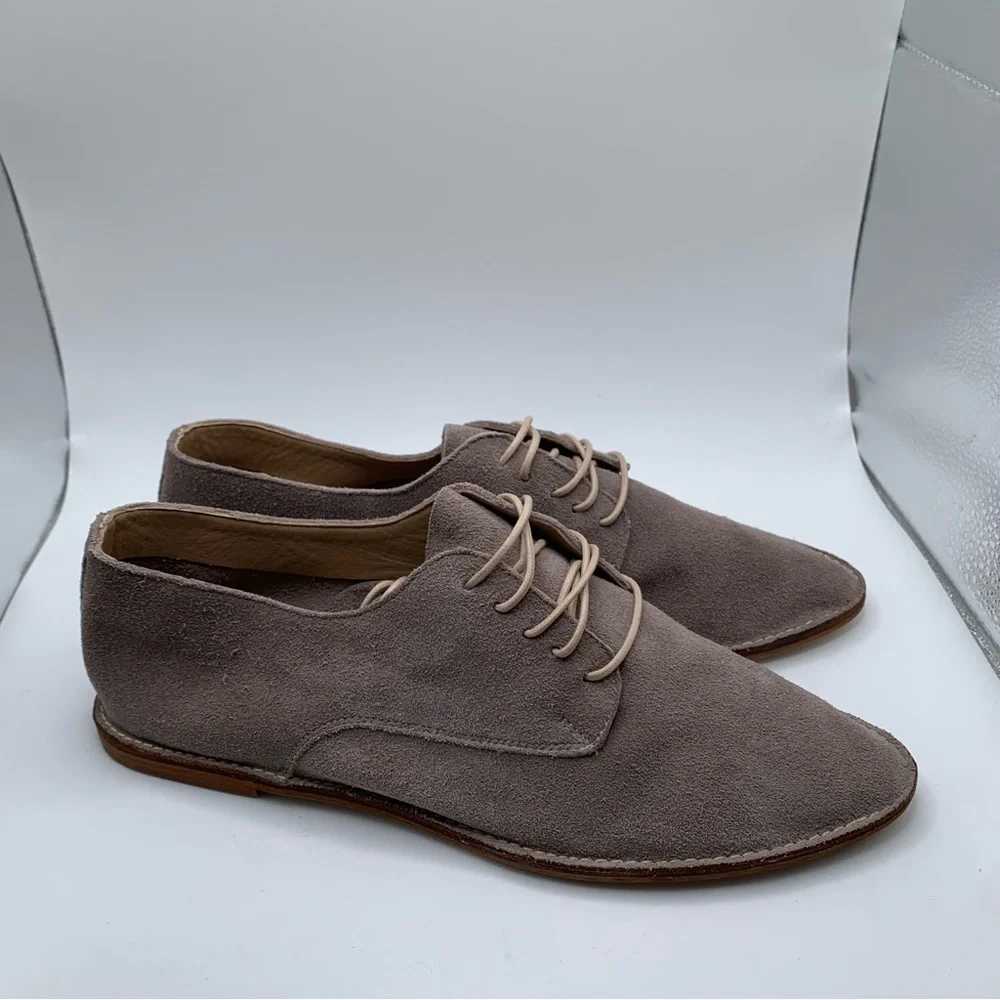 NWB KAANAS Women's Fiano Lace-Up Oxford Flat Shoe size 11 suede taupe - Picture 5 of 10